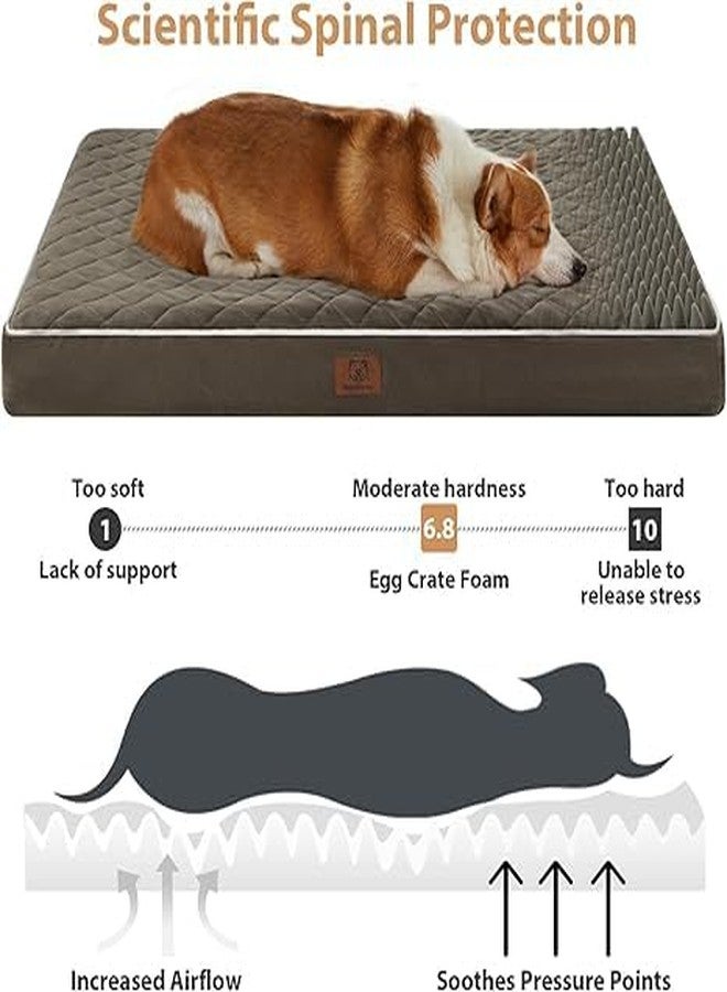 BLESSING PET SUPPLY Orthopedic Dog Beds for Dogs, Waterproof Dog Bed with Removable Washable Cover & Anti-Slip Bottom, Egg Crate Foam Pet Bed Mat, Multi-Needle Quilting (Dark Green, 47.0" L x 29.0" W x 3.5" Th) - Image 4